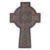 Celtic Cross Burgundy Wood-Grain Vinyl Sticker