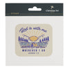 God is With Me Yellow Camping Vinyl Sticker - Joshua 1:9