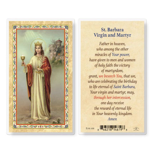 Saint Barbara Prayer Card