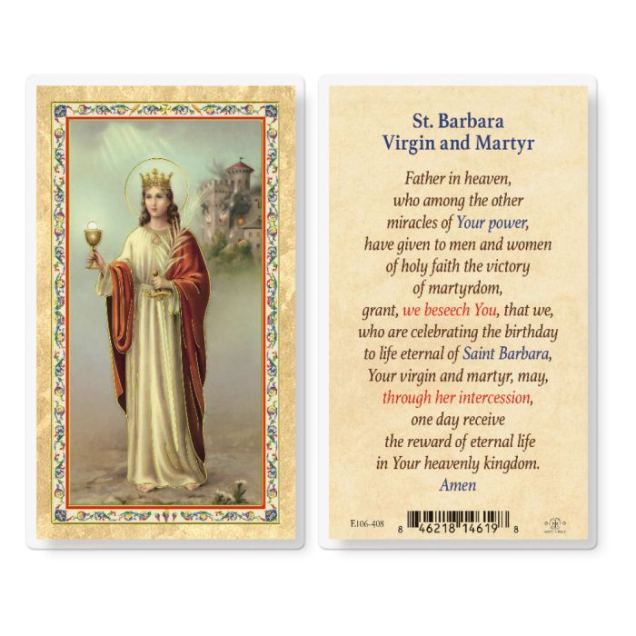 Saint Barbara Prayer Card