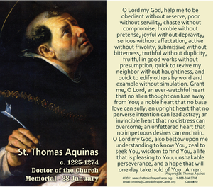 St. Thomas Aquinas Prayer Card