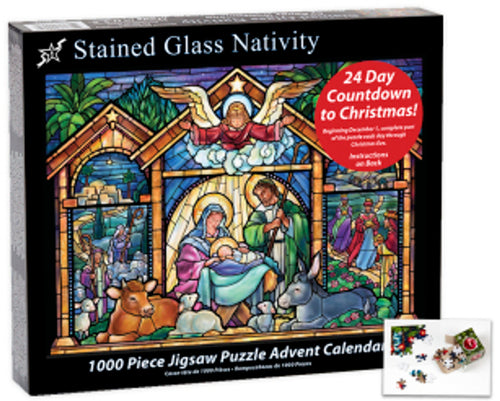 Stained Glass Nativity Jigsaw Puzzle Advent Calendar