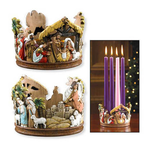 Nativity Advent Candleholder