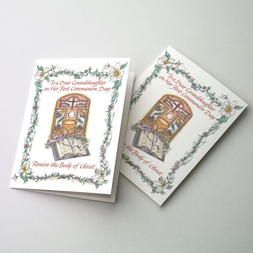 To a Dear Granddaughter on Her First Communion Day Card