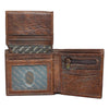Strong and Courageous Two-tone Brown Full Grain Leather Wallet - Joshua 1:9