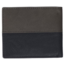 Strong and Courageous Black and Brown Full Grain Leather Wallet with Metal Badge - Joshua 1:9
