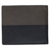 Strong and Courageous Black and Brown Full Grain Leather Wallet with Metal Badge - Joshua 1:9