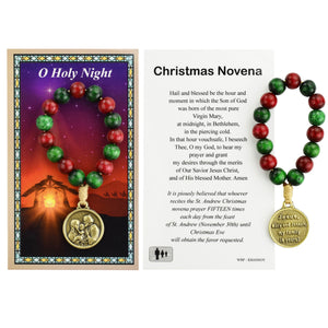 Red & Green Wood Christmas Novena