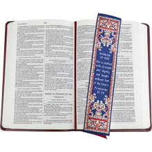 Woman of God, Woven Fabric Christian Bookmark, Proverbs 31:25