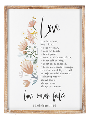 LOVE IS PATIENT, LOVE IS KIND FRAMED PRINT