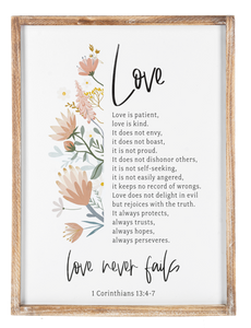 LOVE IS PATIENT, LOVE IS KIND FRAMED PRINT