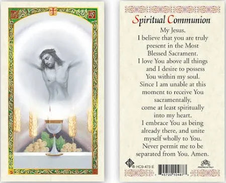 Spiritual Communion Prayer Card