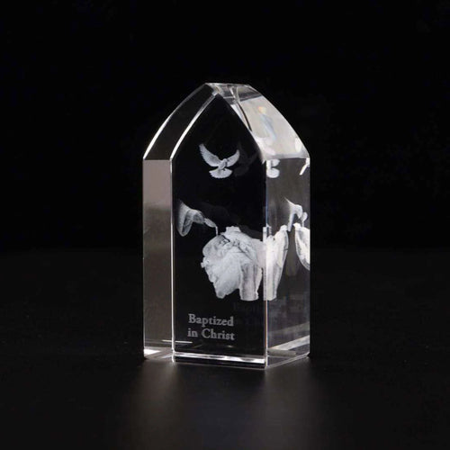 Baptized in Christ 3D Laser Art Crystal Block