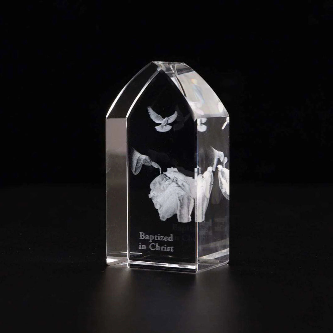 Baptized in Christ 3D Laser Art Crystal Block