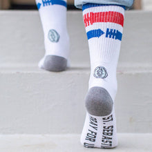 St. Sebastian - Patron of Athletes Kids Socks: Red and Blue