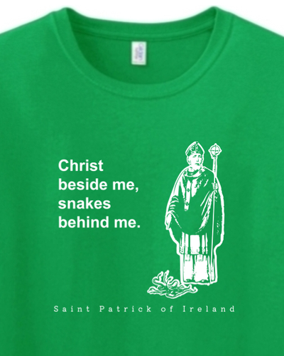 Christ Beside Me - St. Patrick Adult T-Shirt: Irish Green / XL