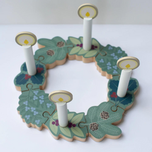 Double-sided Advent to Christmas Wooden Wreath Set