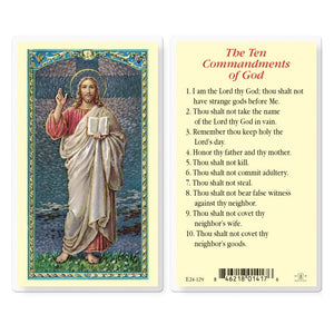 The Ten Commandments Christs Blessing Holy Card