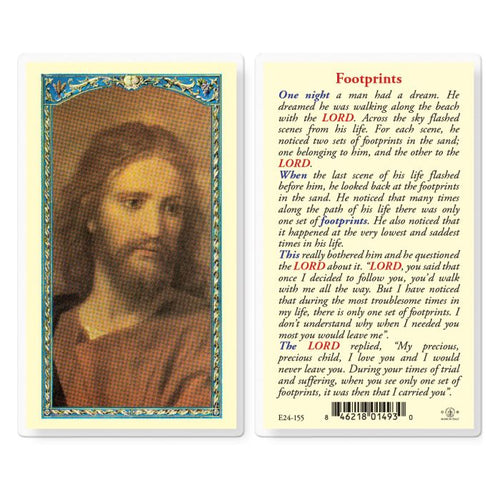 Footprints Prayer Card
