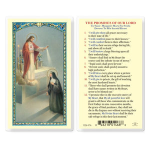 The Promises of Our Lord Holy Card