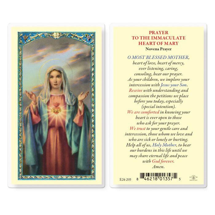 Prayer to the Immaculate Heart of Mary Novena Holy Card