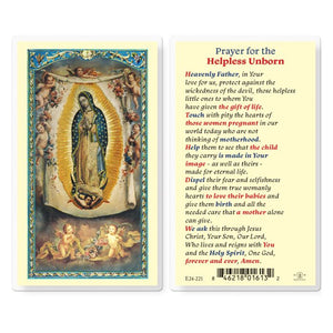 Prayer for the Helpless Unborn Holy Card