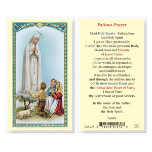 Our Lady of Fatima Prayer Card