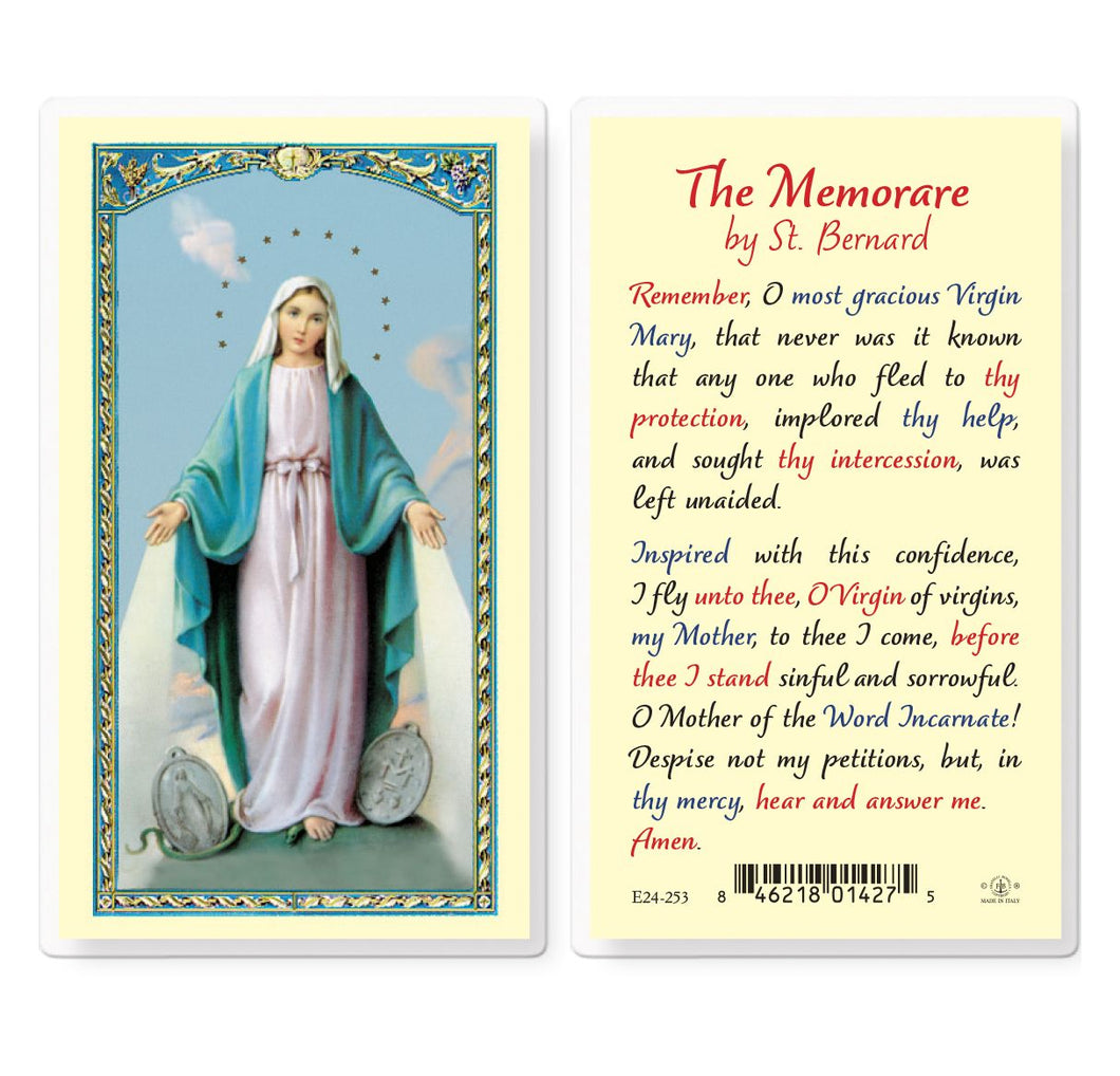 Our Lady of Grace Memorare Saint Bernard Holy Card