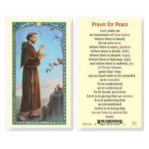 Saint Francis Prayer for Peace Prayer Card