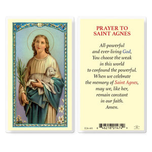 Prayer to Saint Agnes Prayer Card