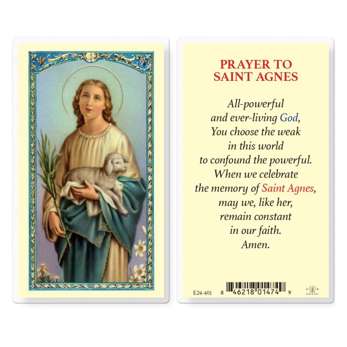 Prayer to Saint Agnes Prayer Card