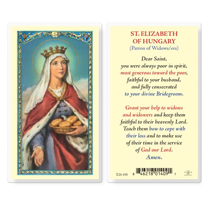 Saint Elizabeth for Widows and Widowers Holy Card