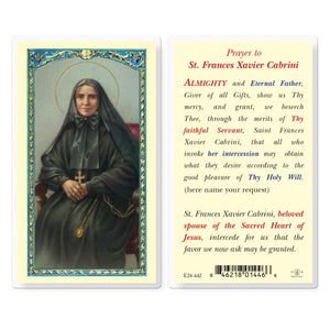 Prayer to St. Frances Xavier Cabrini Prayer Card