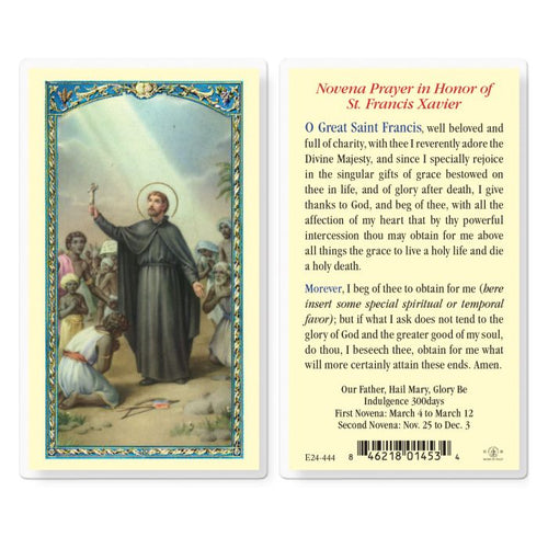 Saint Francis Xavier Novena Prayer Holy Card