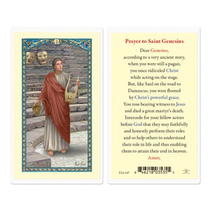 Prayer to Saint Genesius Prayer Card