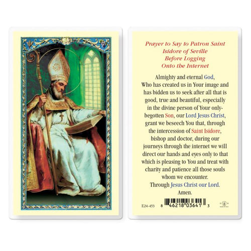 Prayer to Say to Patron Saint Isidore of Seville Holy Card