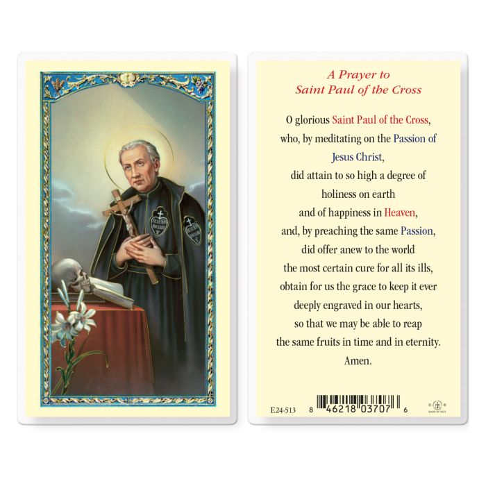 Saint Paul of the Cross Prayer Card