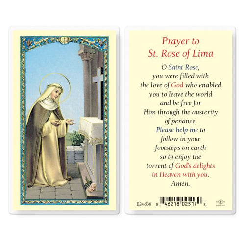 Saint Rose of Lima Prayer Card
