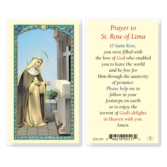 Saint Rose of Lima Prayer Card