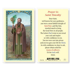 Saint Timothy Prayer Card
