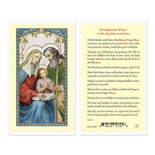 Grandparents Prayer to Saints Joachim and Anne Holy Card