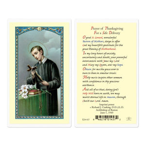 St. Gerard Prayer of Thanksgiving for a Safe Delivery Prayer Card