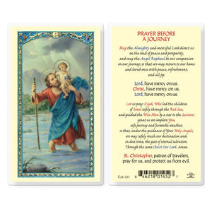 Prayer Before a Journey Holy Card - Laminated