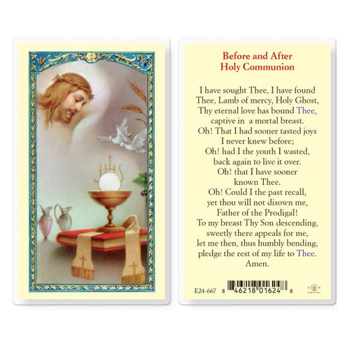 Before and After Communion Prayer Card