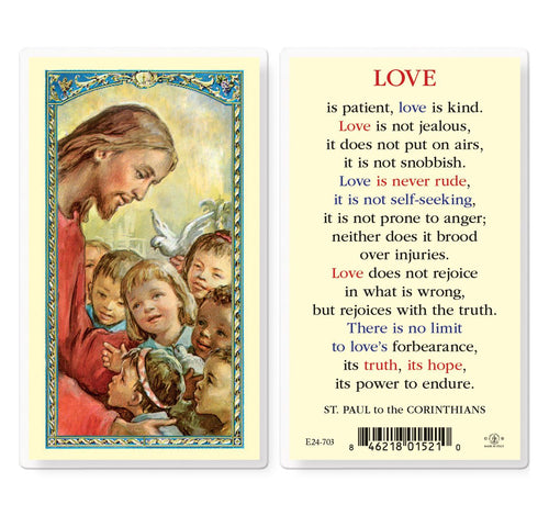 Saint Paul Corinthians Love is Patient Holy Card