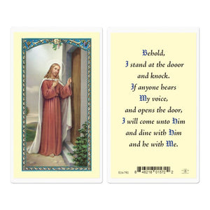 Behold Knock at the Door Holy Card