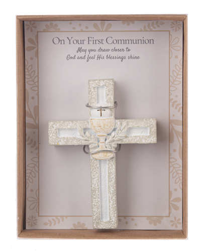 Cross in Gift Box - On Your First Communion