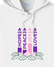 Advent Wreath Hoodie Sweatshirt: White / 2XL