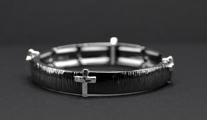 Black/Silver Cross Bracelet - Eden Merry Bracelet