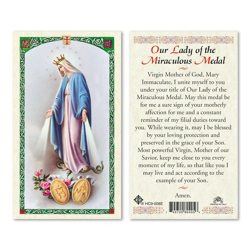 Our Lady of Miraculous Medal Prayer Card